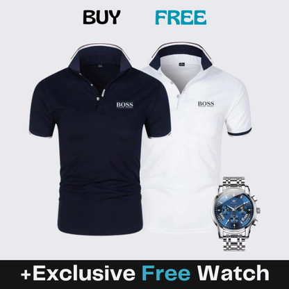 [Buy 2 Pay 1] 2-Pack Premiere Polo Shirts + Exclusive Watch
